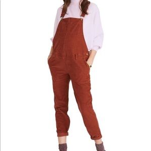 Women's Rust Corduroy Overalls